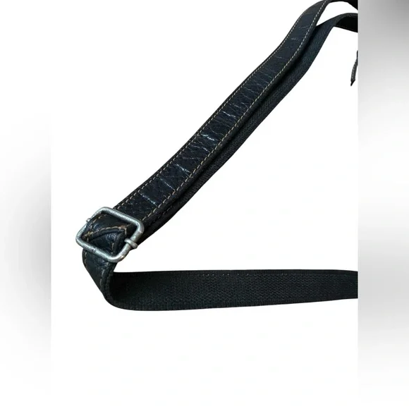 Jack Georges Faux Woven Buffalo Leather Adjustable Shoulder Crossbody Bag. - Picture 9 of 15